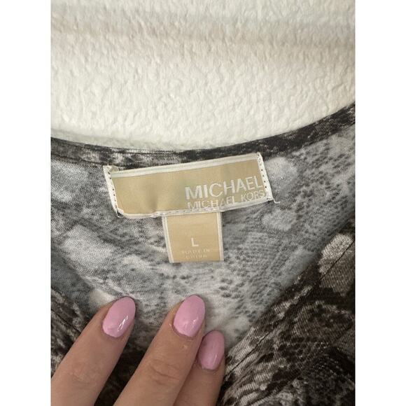 Michael Michael Kors Cold Shoulder Top, Womens Large, Animal Print - Picture 3 of 6